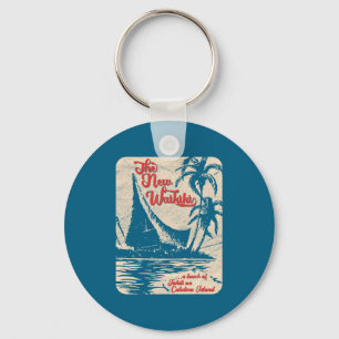 New Waikiki Tiki Bar Hawaiian Style Retro 50s Styl Keychain