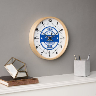 NEW! Wall Clock, 10" Round Natural Wood Frame Clock