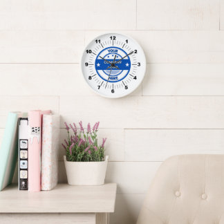NEW! Wall Clock, 10" Round White Wooden Frame Clock