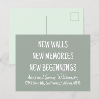 NEW WALLS NEW MEMORIES NEW BEGINNINGS Moving Holiday Postcard