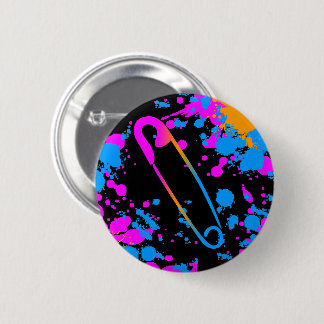 NEW WAVE 80s RETRO PUNK SAFETY PIN SPLATTER PIN