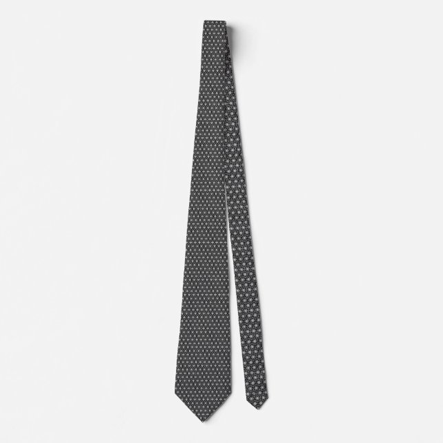 New Wave Art Deco Fusion Black and Grey Tie (Front)