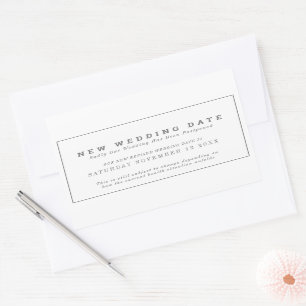 New wedding date or event change postponement sticker