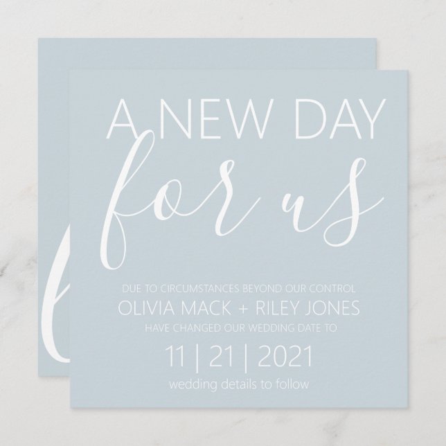 New Wedding Day Wedding Postponement Announcement (Front/Back)