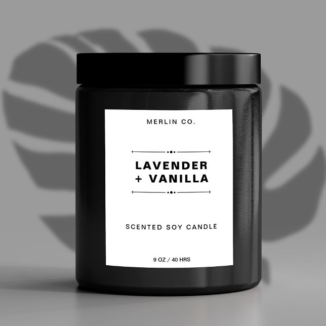 New White Modern Candle Product Label Sticker (Creator Uploaded)