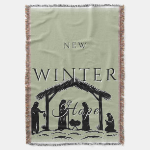 New Winter Hope Nativity Scene I Throw Blanket