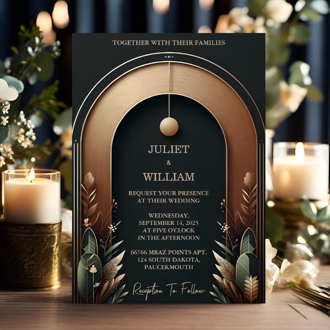 New Wood Tree Forest Rustic Barn Farm Arch Wedding Invitation (Creator Uploaded)