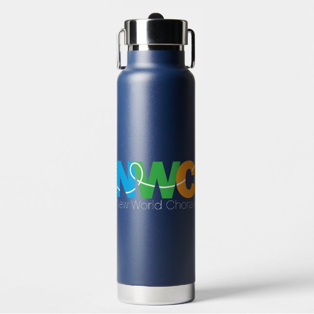New World Chorale Water Bottle With Straw (Navy) (Front)