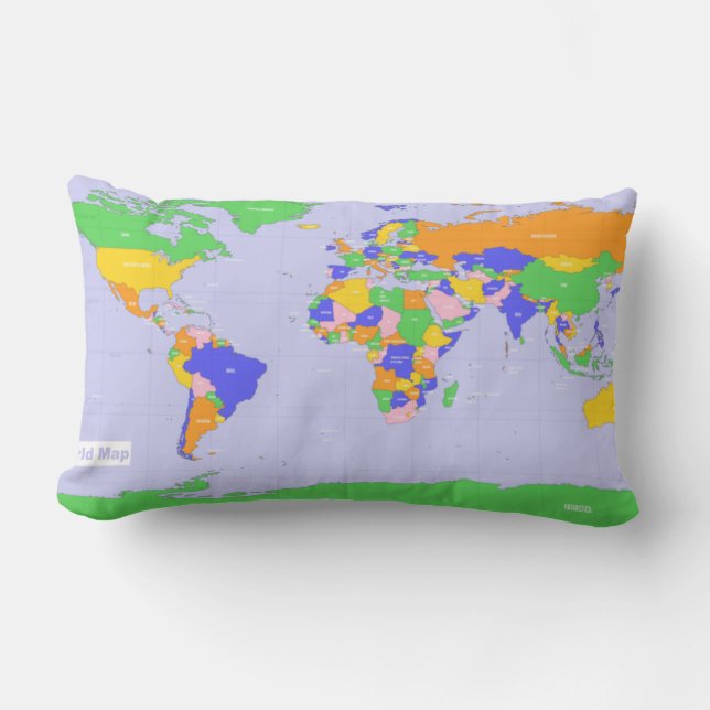 New World Map Lumbar Pillow (Front)