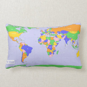 New World Map Lumbar Pillow
