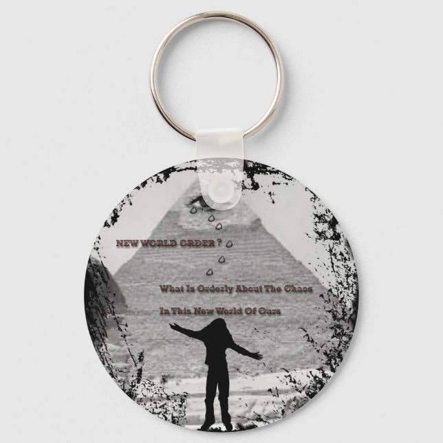 "NEW WORLD ORDER ?"* KEYCHAIN (Front)
