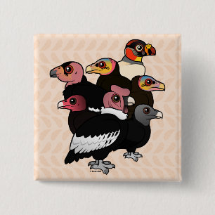 New World Vultures 2 Inch Square Button