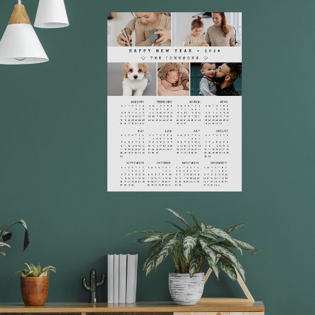 New Year 12 Month Custom Photos 2026 Calendar Poster (Living Room 1)