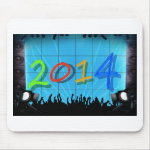 New Year 2014 Office City Party Colourful Fun Art Mouse Pad