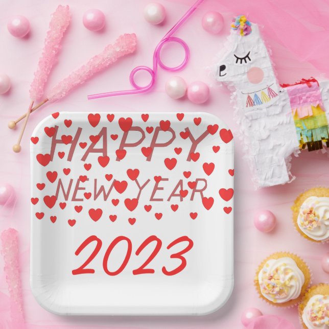 NEW YEAR 2023 PAPER PLATE WITH LOVE (Party)