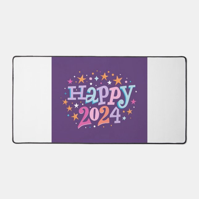 New Year 2024 Celebration - Happy 2024 Design Desk Mat (Front)