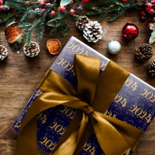 New Year 2024 Navy Wrapping Paper