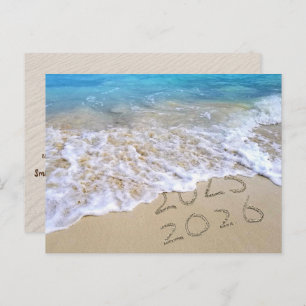 New Year 2025 Beach From Business Holiday Postcard