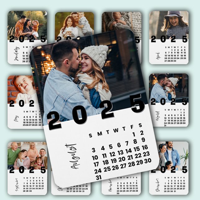 New Year 2025 Calendar August Month Family Photo Magnet (New Year 2025 Calendar August Month Family Photo Magnet)