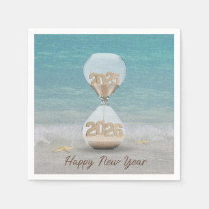 New Year 2025 Hourglass with Starfish Napkin
