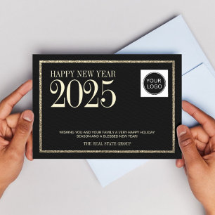 New Year 2025 Professional Company Logo Holiday Card