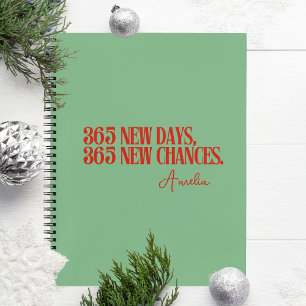 New Year 2025 Red Quotes Notebook