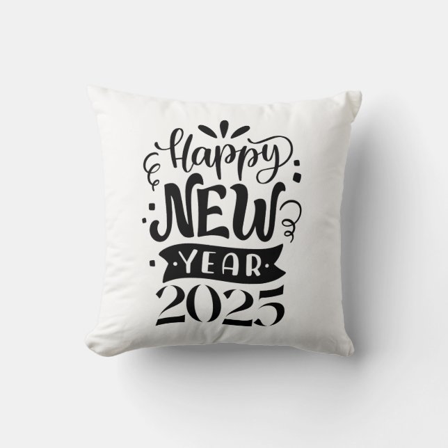 new year 2025 throw pillow (Front)