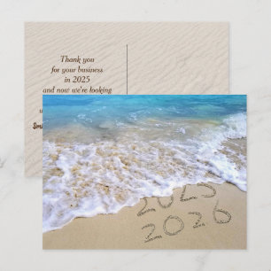 New Year 2026 Beach From Business Holiday Postcard