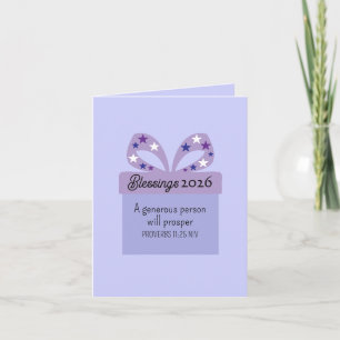 New Year 2026 Blessings Prosperity Scripture Blue Card