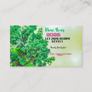 New Year 2026 Coffee Mug with Nature Forest Design Business Card