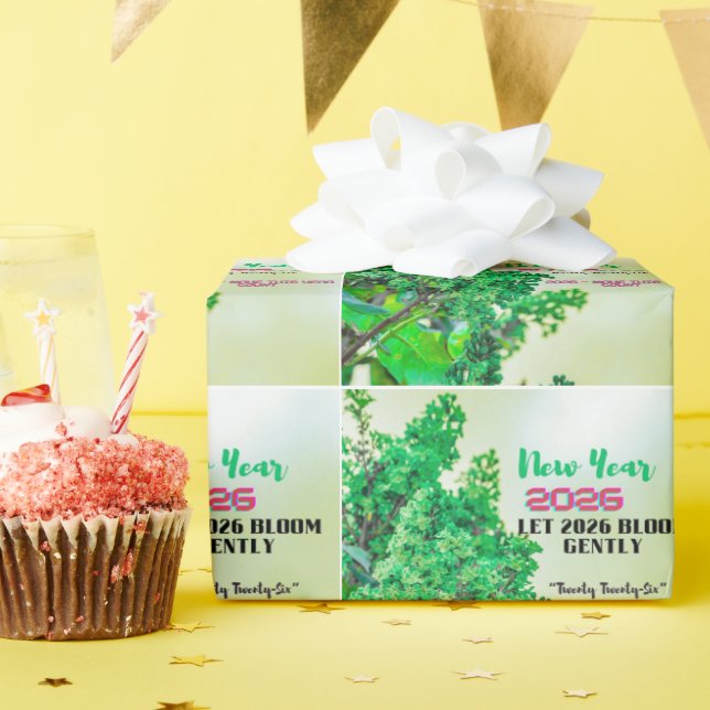 New Year 2026 Coffee Mug with Nature Forest Design Wrapping Paper (Birthday Party)