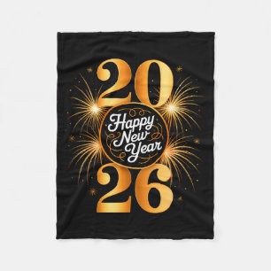 New Year 2026 Fireworks Happy New Year 2026 Men Wo Fleece Blanket