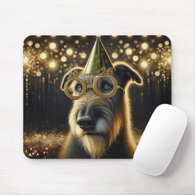 New Year 2026 Irish Wolfhound Mouse Pad (With Mouse)