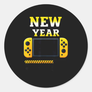 New Year 2026 Loading Gaming Controller New Years  Classic Round Sticker