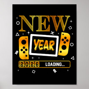 New Year 2026 Loading Gaming Controller New Years  Poster