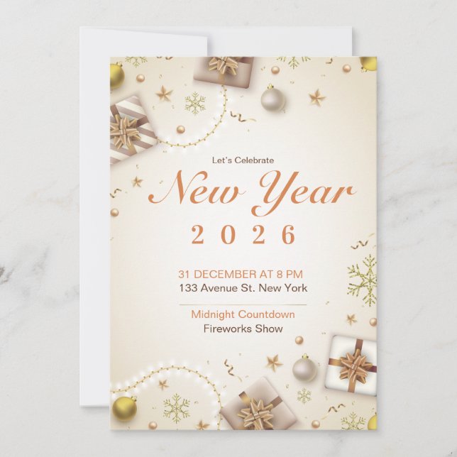 New Year 2026 Party Invitation Poster | Countdown  (Front)