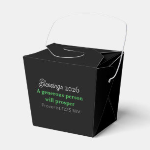 New Year 2026 Prosperity Black and Green Blessings Favor Box