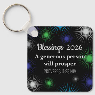 New Year 2026 Prosperity Colorful Lights Blessings Keychain