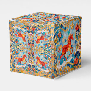 New Year 2026 Red Fiery Horse Christmas Pattern Favor Box