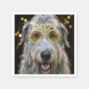 New Year 2027 Irish Wolfhound Napkin