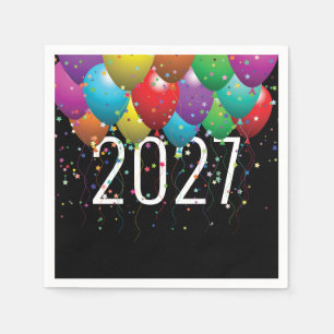 New Year 2027 party balloons Napkins