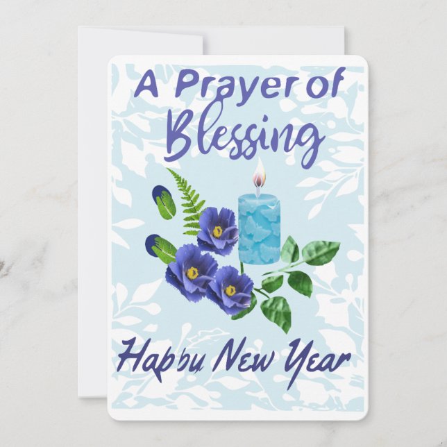 New Year a prayer of blessings Holiday Card (Front)