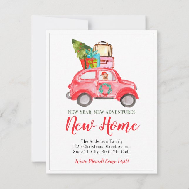 New Year Adventures Home Christmas Holiday Moving Announcement (Front)