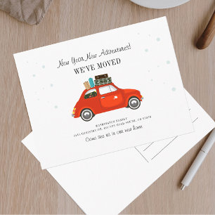 New Year Adventures New Address Moving Announcement Postcard