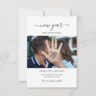 New Year Adventures Photo Save The Date Wedding Card