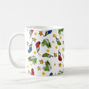 New year and Christmas pattern sumie Coffee Mug
