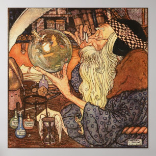New Year Antique Father Time Poster