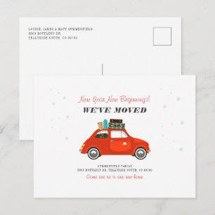New Year Beginnings Moving Address Announcement Postcard