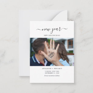 New Year Beginnings Photo Save The Date Card