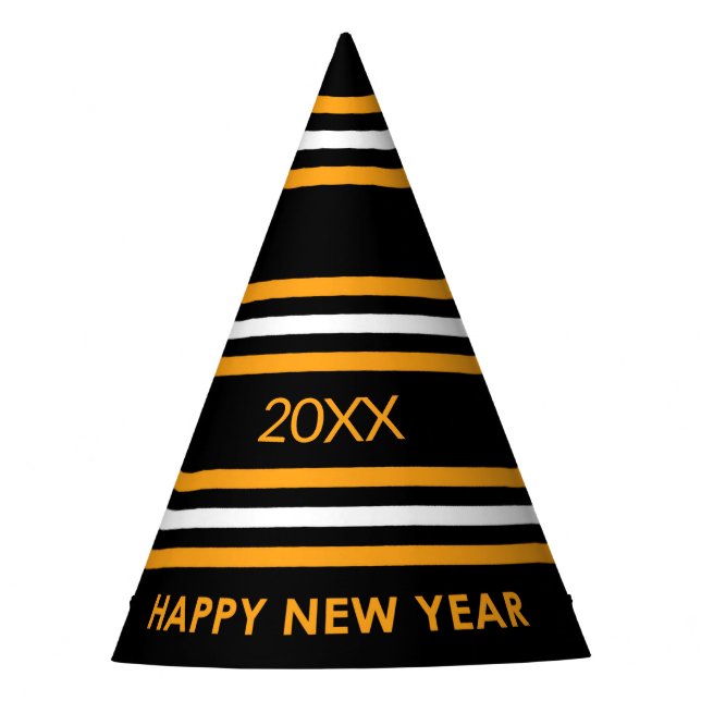 New Year Black and Yellow Party Hat (Front)